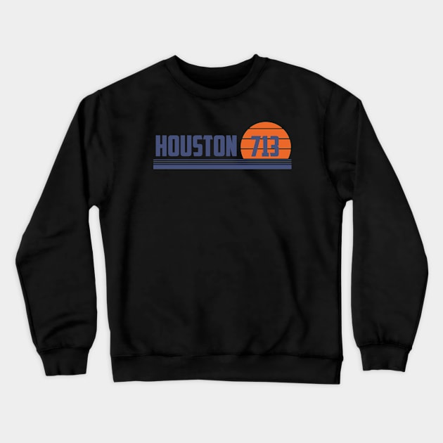 713 Houston Texas Area Code Crewneck Sweatshirt by Eureka Shirts